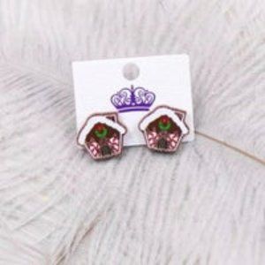 Gingerbread Christmas Stud Earrings